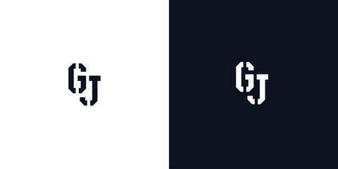 Creative abstract initial letter GJ logo.