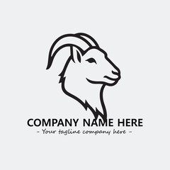 Head of goat illustration black and white for logo company vector image
