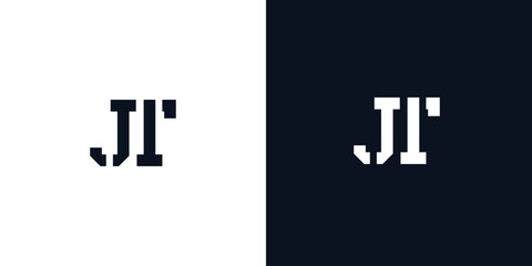 Fototapeta premium Creative abstract initial letter JT logo.