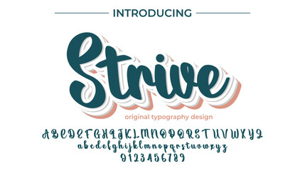Strive Font Stylish brush painted an uppercase vector letters, alphabet, typeface