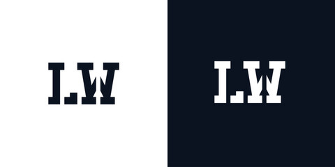 Creative abstract initial letter LW logo.
