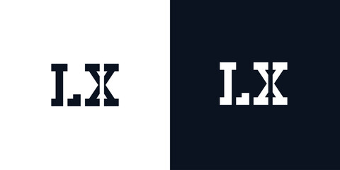 Creative abstract initial letter LX logo.