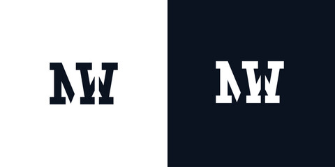 Creative abstract initial letter MW logo.
