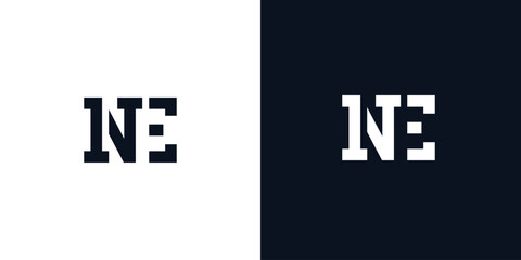 Creative abstract initial letter NE logo.