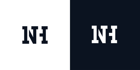 Creative abstract initial letter NH logo.