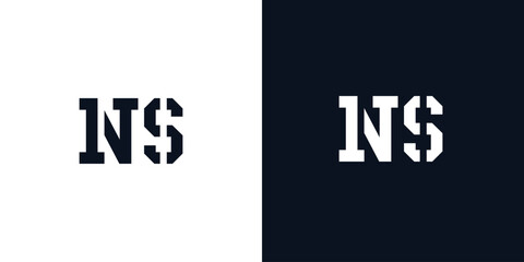 Creative abstract initial letter NS logo.