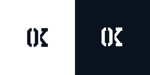 Fototapeta premium Creative abstract initial letter OK logo.