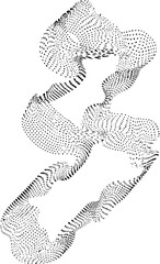 Blobby form featuring soft zigzag edges and a continuous flow of dotted lines creating a textured organic outline.