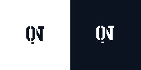 Creative abstract initial letter QN logo.