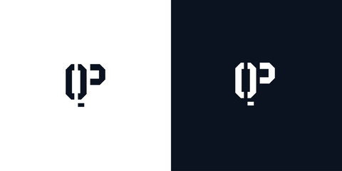 Creative abstract initial letter QP logo.
