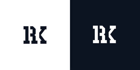 Obraz premium Creative abstract initial letter RK logo.