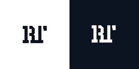 Creative abstract initial letter RT logo.