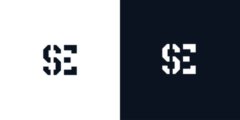 Creative abstract initial letter SE logo.