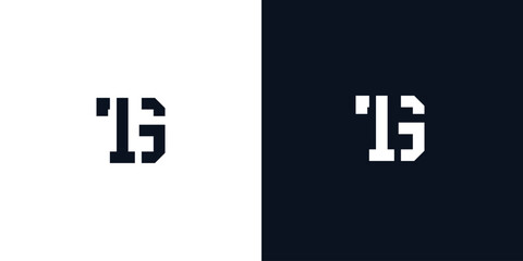 Creative abstract initial letter TG logo.