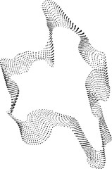 Fototapeta premium Wavy circular form constructed with rhythmic dotted lines flowing through organic curves.