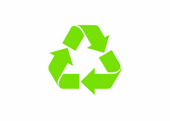 Obraz premium Green Recycling Symbol Minimalist Design Environ