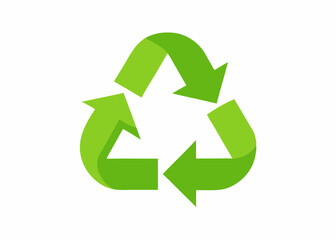Fototapeta premium Green Recycling Symbol Minimalist Design Environ
