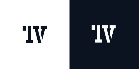 Creative abstract initial letter TV logo.