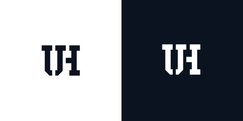Creative abstract initial letter UH logo.