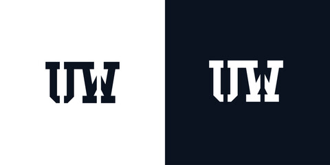 Creative abstract initial letter UW logo.