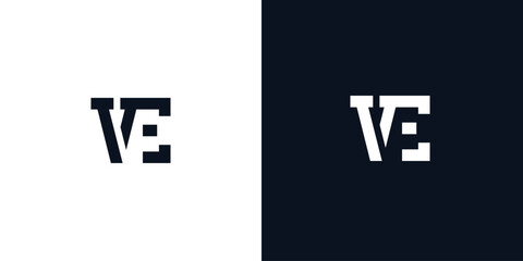 Creative abstract initial letter VE logo.