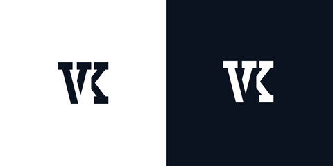 Obraz premium Creative abstract initial letter VK logo.