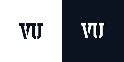 Creative abstract initial letter VU logo.