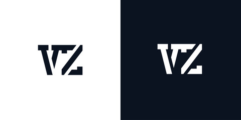 Creative abstract initial letter VZ logo.