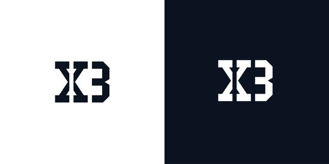 Creative abstract initial letter XB logo.