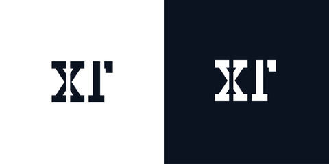 Creative abstract initial letter XT logo.