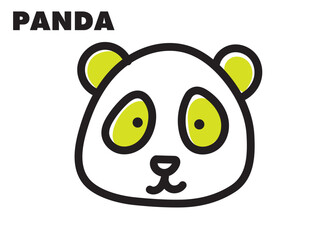 カラフルでポップ　シンプルな動物イラスト　パンダ