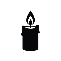 Burning Candle Silhouette Symbolizing Light Hope And Remembrance In Dark Times