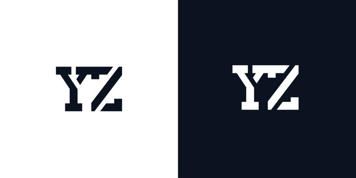 Creative abstract initial letter YZ logo.