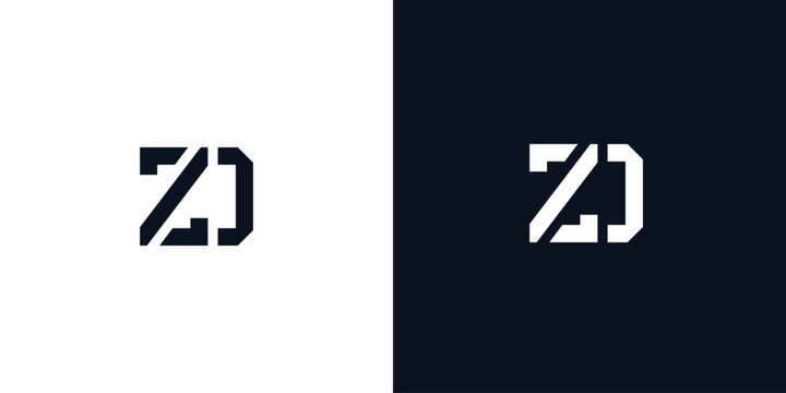 Creative abstract initial letter ZD logo.