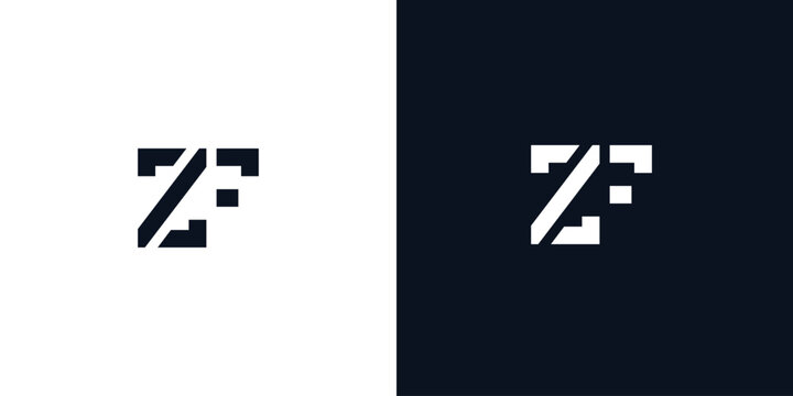 Creative abstract initial letter ZF logo.