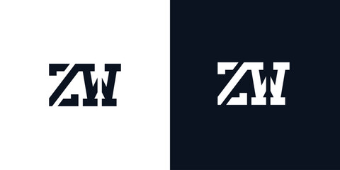 Creative abstract initial letter ZW logo.