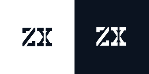 Creative abstract initial letter ZX logo.