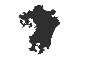 Obraz premium kyushu island silhouette vector map