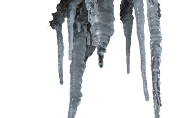 Glacier stalagmite with light on the ice. cut out transparent background-PNG