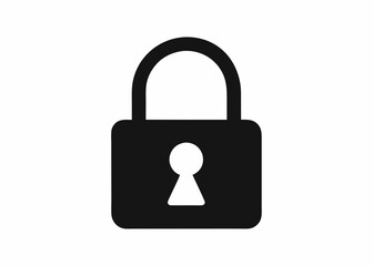 Padlock Icon Black And White Simple Design Security