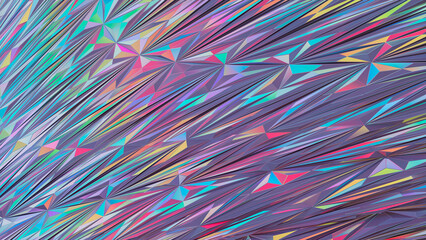 Fototapeta premium 3d Abstract neon background. Holographic iridescent neon surface. Low poly futuristic crystal background. 3d rendering illustration not AI
