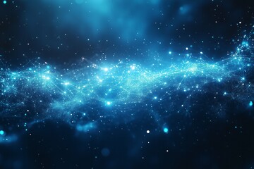 Abstract blue glowing network representing global data exchange and communication