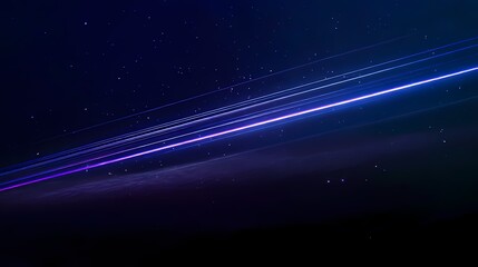 Cosmic Lights: Striking view of light streaks in a dark, starry sky creates a futuristic ambiance and a sense of celestial speed.