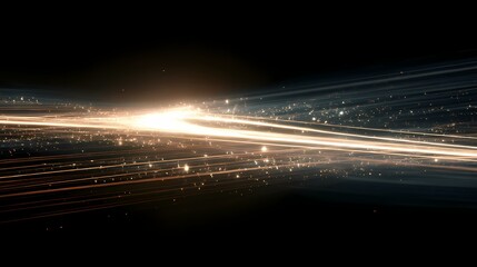 Abstract light streaks and glittering particles create a dynamic, ethereal, and captivating visual effect on a dark background.
