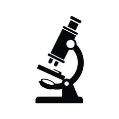 Microscope Silhouette Vector Illustration For Scientific Research And Medical Laboratory Use