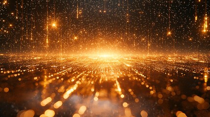 Golden City Lights Abstract Background