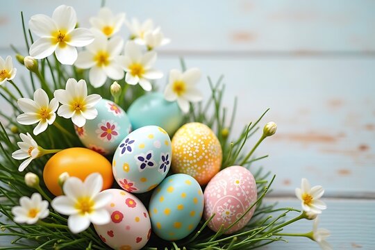 Easter 2025 Spring Decor Collection with Daisies and Speckled Pastel Eggs