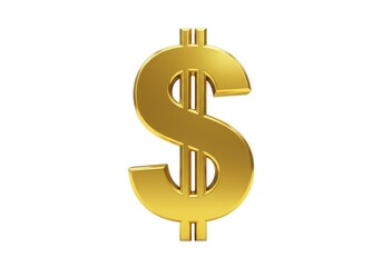 Obraz premium Golden dollar symbol finance currency wealth investment icon isolated on white background