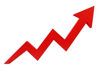 Stock market growth arrow trending upward financial chart isolated on white background