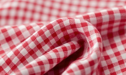 A vibrant red and white checkered tablecloth creating a cozy, inviting, and familiar atmosphere.